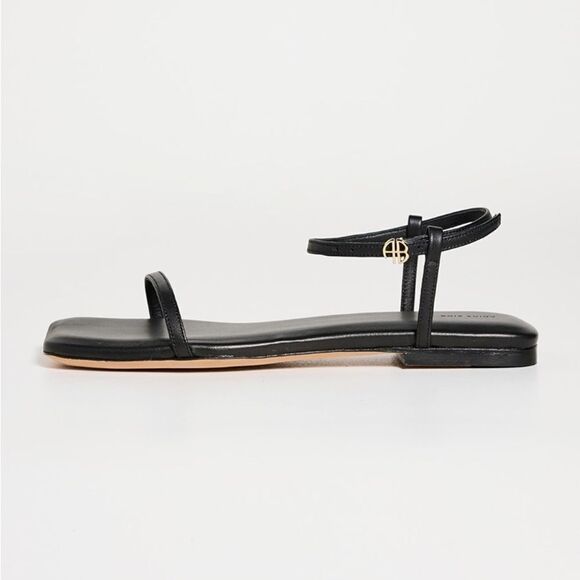 Anine Bing Invisible Flat Sandal Black Leather - Picture 6 of 16